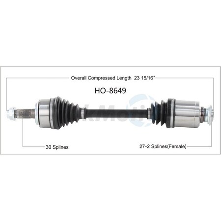 Surtrack Axle New Cv Axle Shaft, HO-8649 HO-8649